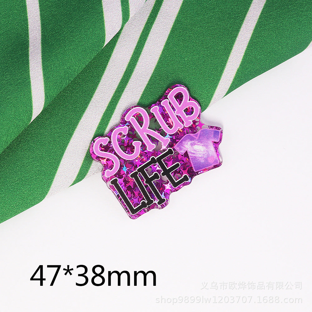 Wholesale 10PCS FlatBack Cartoon Organs Medical Letter Bag Acrylic Cute DIY Patches with Pieces
